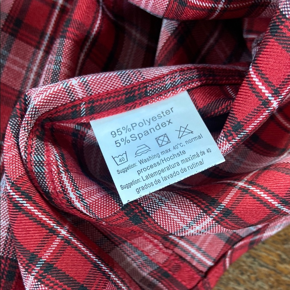 NEW NWT Coofandy Red White Plaid Western Button Down Shirt Men’s Large L - Picture 7 of 9